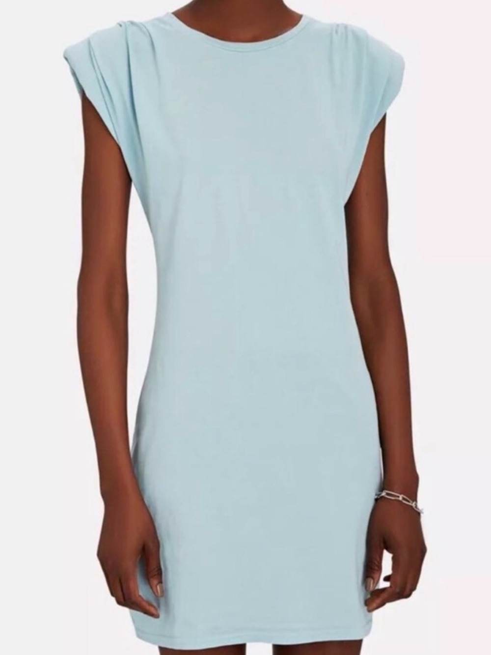 St. Roche Echo Padded Shoulder Tank Mini Dress Blue NWT large